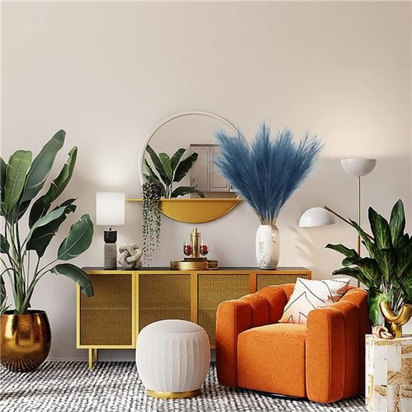 8 PCS Faux Pampas Grass 38"/3.1ftTall Artificial Pompous Grass Large Fake Pompas - Picture 4 of 6